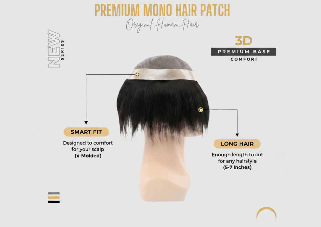 Srhairfeelers PREMIUM MONO Smart Hair Patch for Men Hover