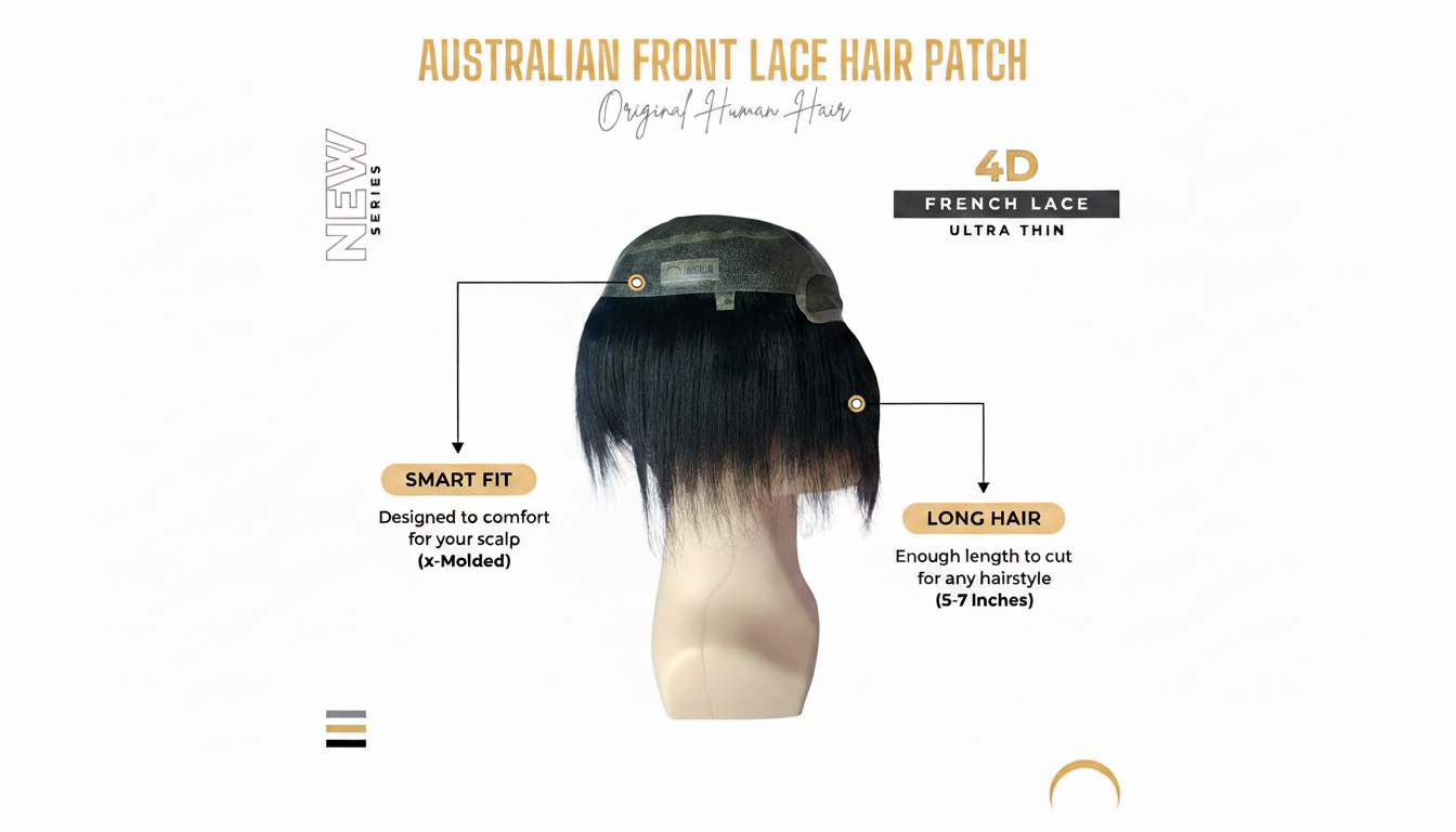 Srhairfeelers AUSTRALIAN ULTRA THIN FRONT LACE Hair Patch for Men Hover