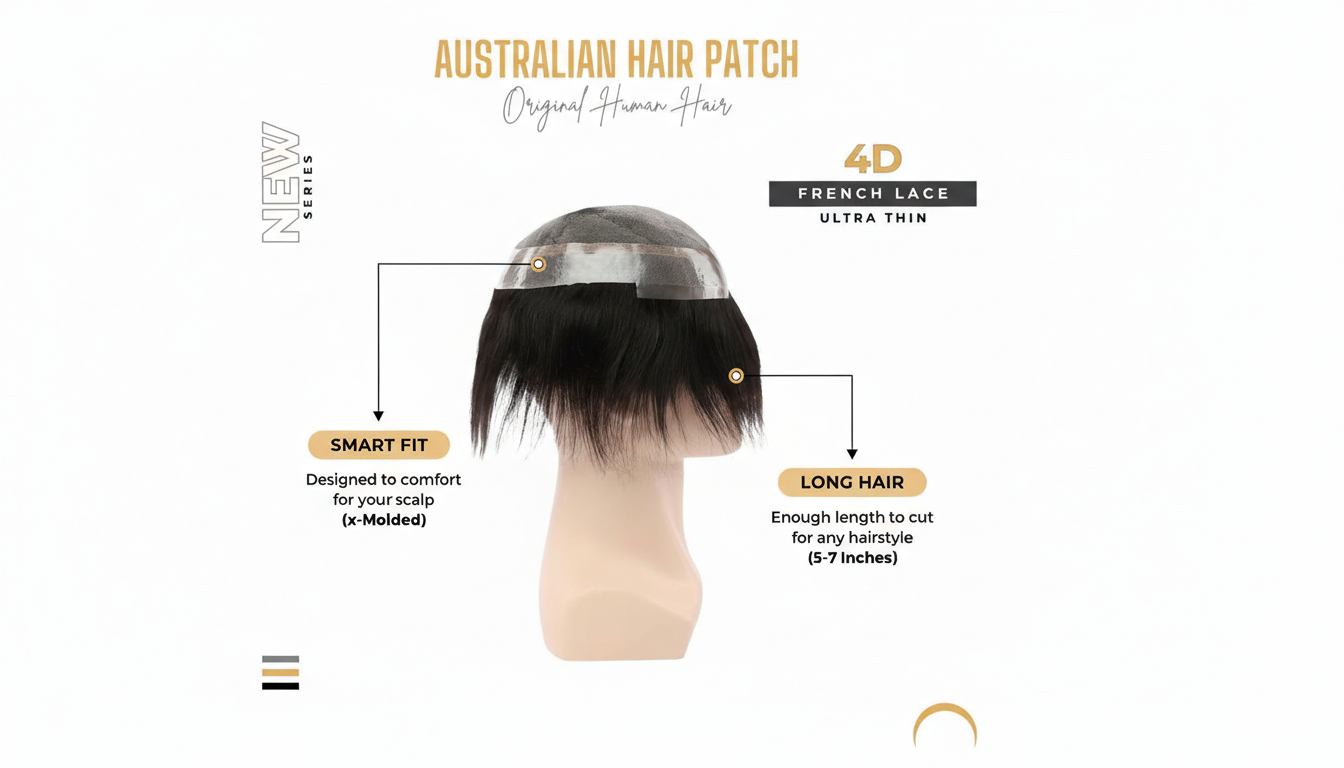 Srhairfeelers AUSTRALIAN ULTRA THIN Hair Patch for Men Hover