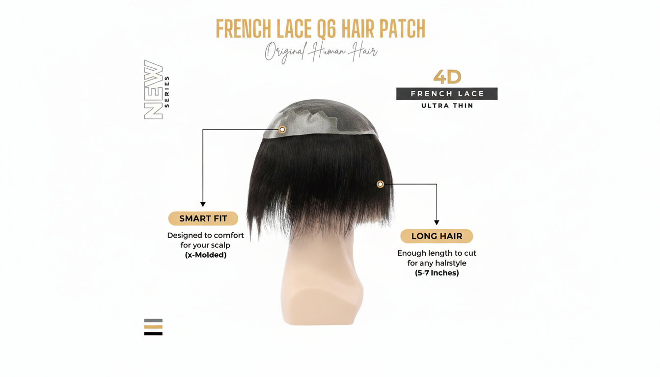 Srhairfeelers FRENCH LACE Q6 Hair Patch for Men Hover