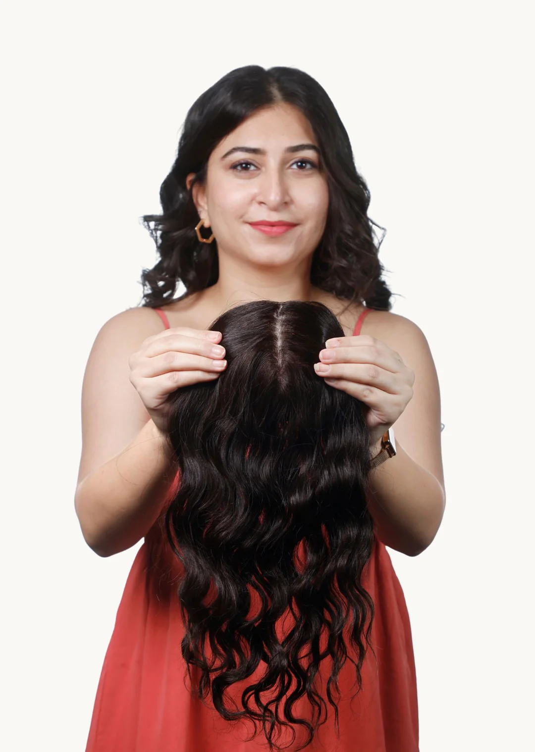 Srhairfeelers Curly Scalp Line Hair Topper - 1.5x5inch - Silk Base Hover