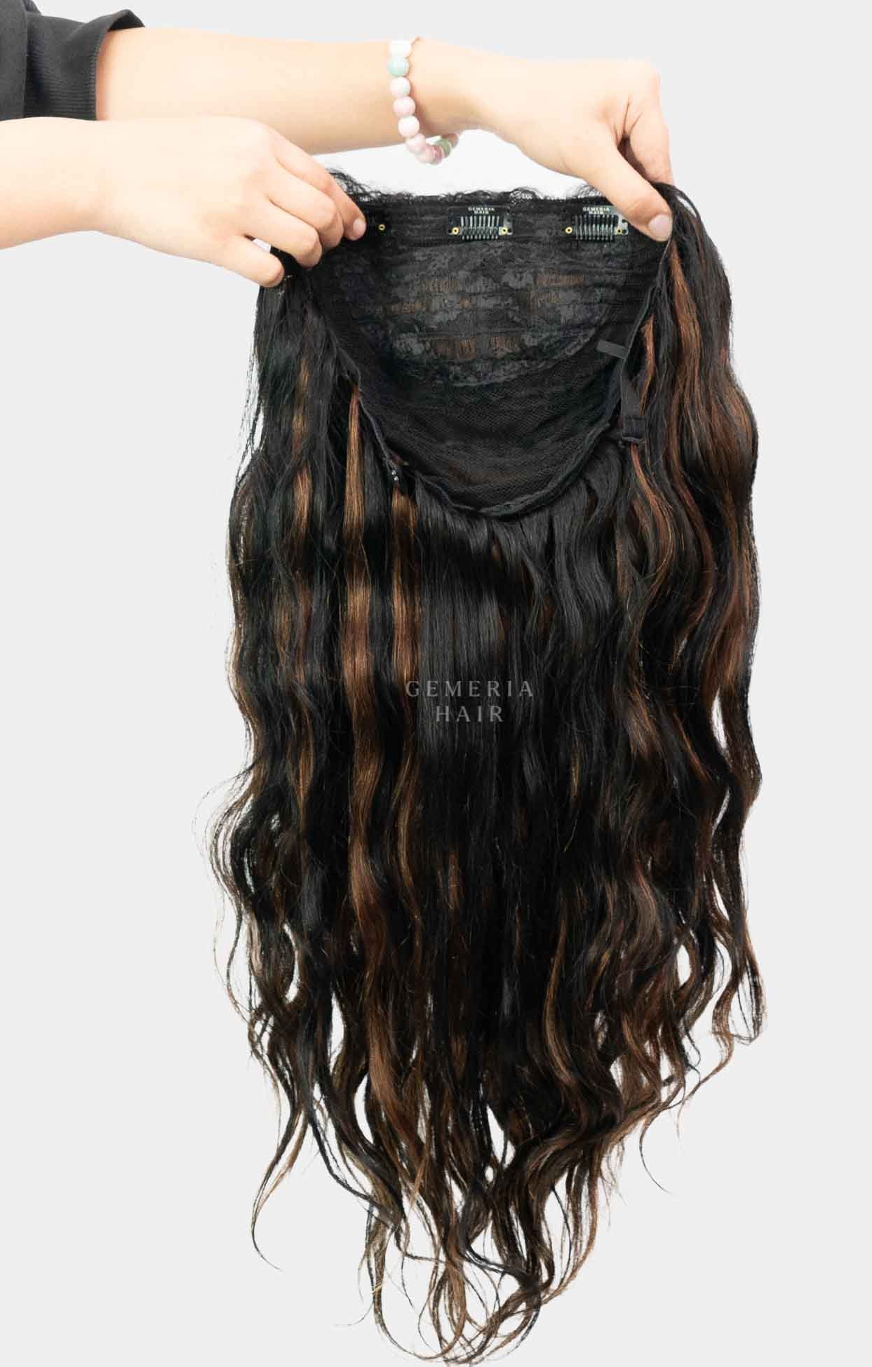 Srhairfeelers Dark Brown Balayage | Half Head Wig Hover