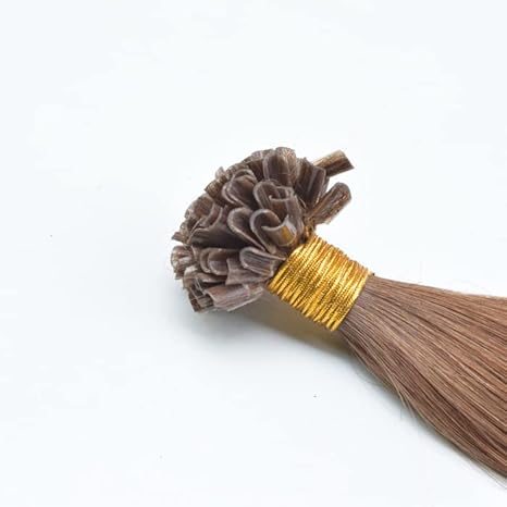 Srhairfeelers Hair U-Tip Real Human Hair Extensions For Women, 16 Inch, Chestnut Brown (#6), 25 Strands