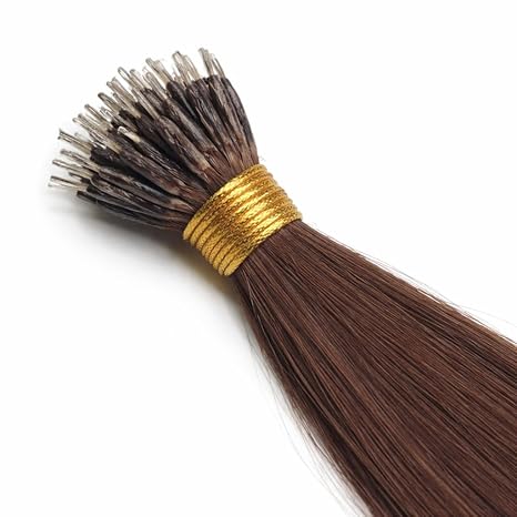 Srhairfeelers Nano Tip Real Human Hair Extensions for Women, 20 Inch, Natural Black (#1B), 25 Strands