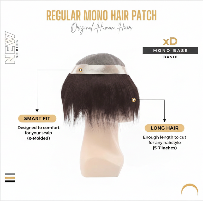 Srhairfeelers REGULAR MONO Hair Patch for Men Hover