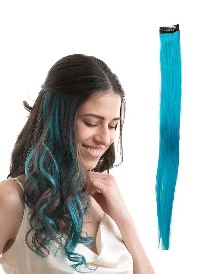 Srhairfeelers Unicorn Blue #Strandout - Coloured clip-In Hair Hover